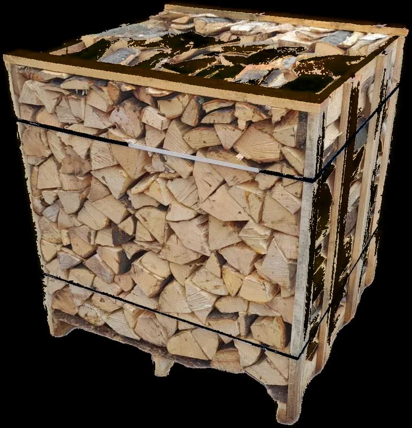 Hardwood firewood stacked on a pallet, 33 cm logs