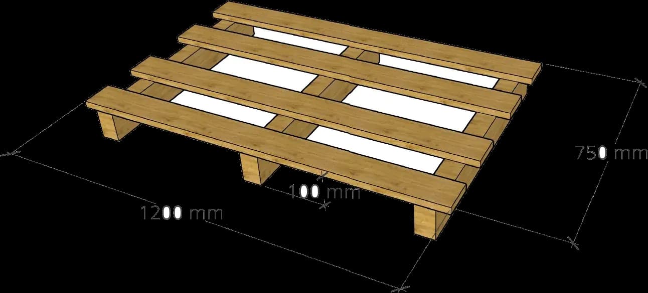 Pallet 75 × 120 cm, 1,250 kg