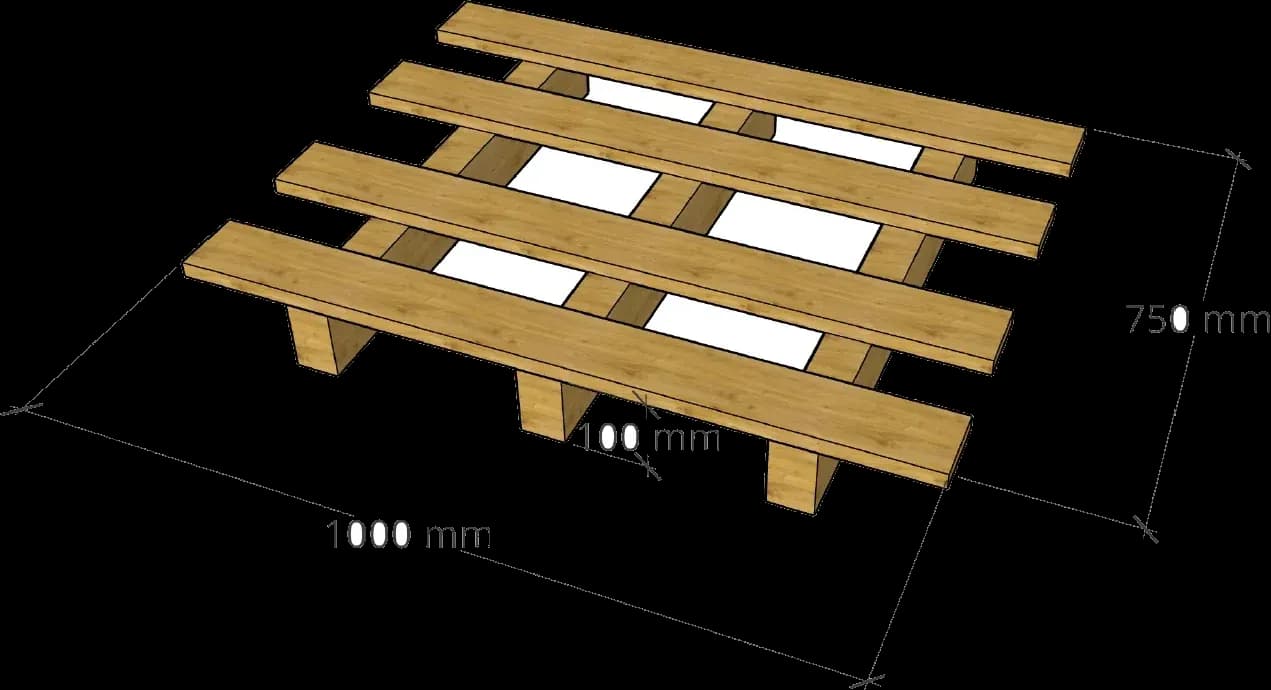 Pallet 75 × 100 cm, 1,250 kg